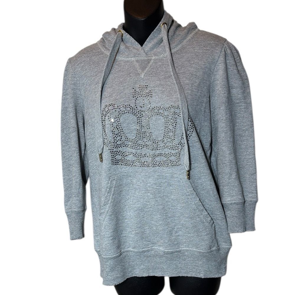 Juicy couture women’s medium vintage 90s y2k crown rhinestone sweater